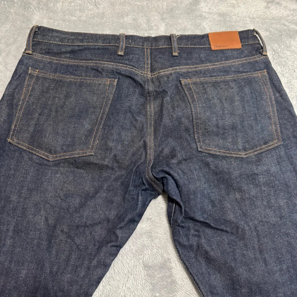 Gap Jeans Mens 36x34 Dark Indigo 1969 Kaihara Japanese Selvedge Slim Button Fly